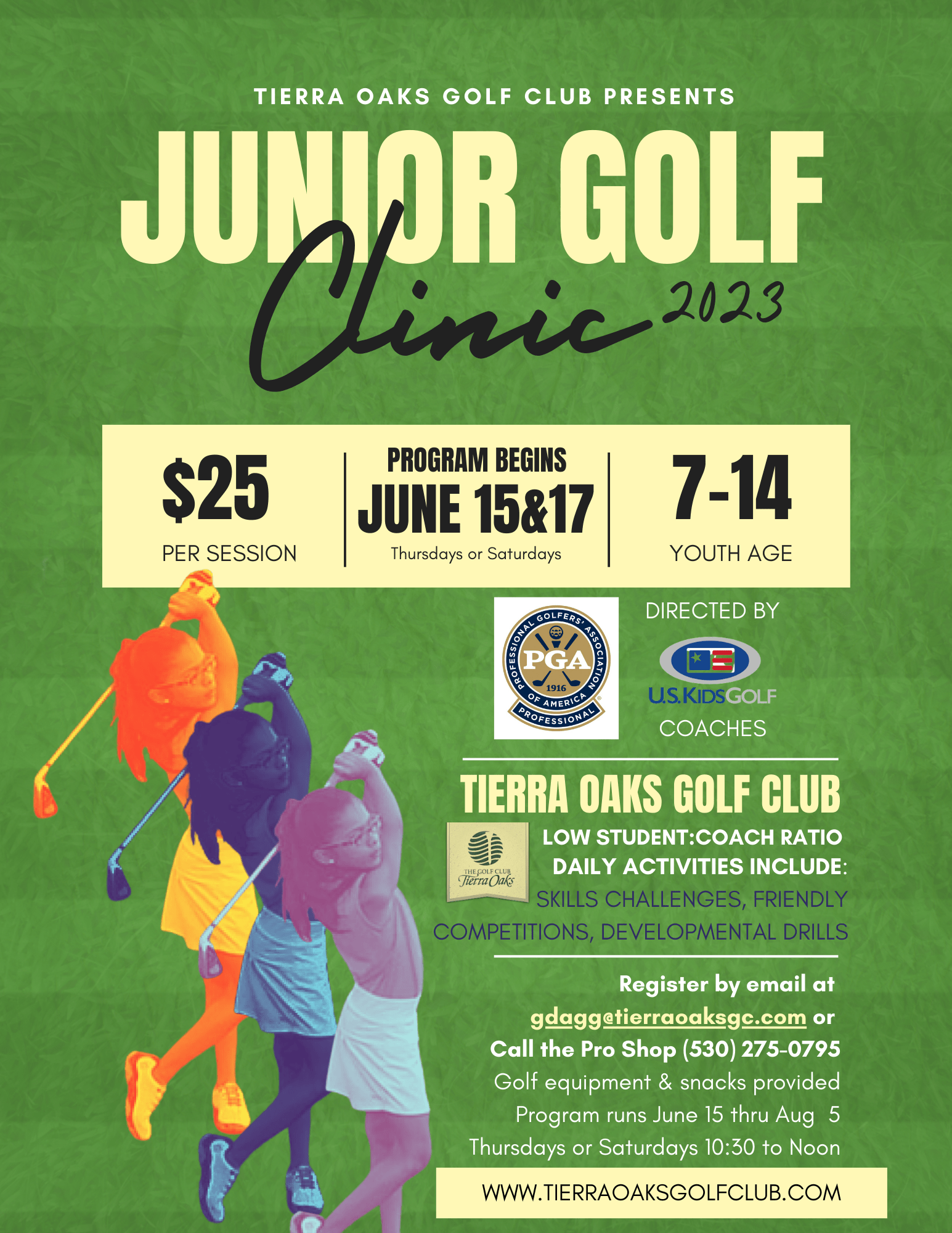 Junior Golf Clinics 2023 Flyer