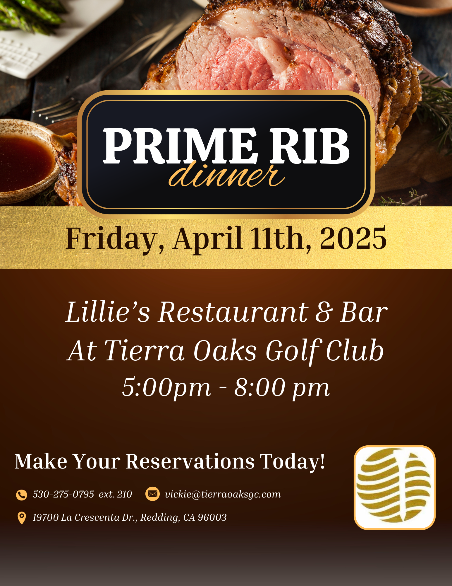 Prime Rib Dinner Real Estate Flyer